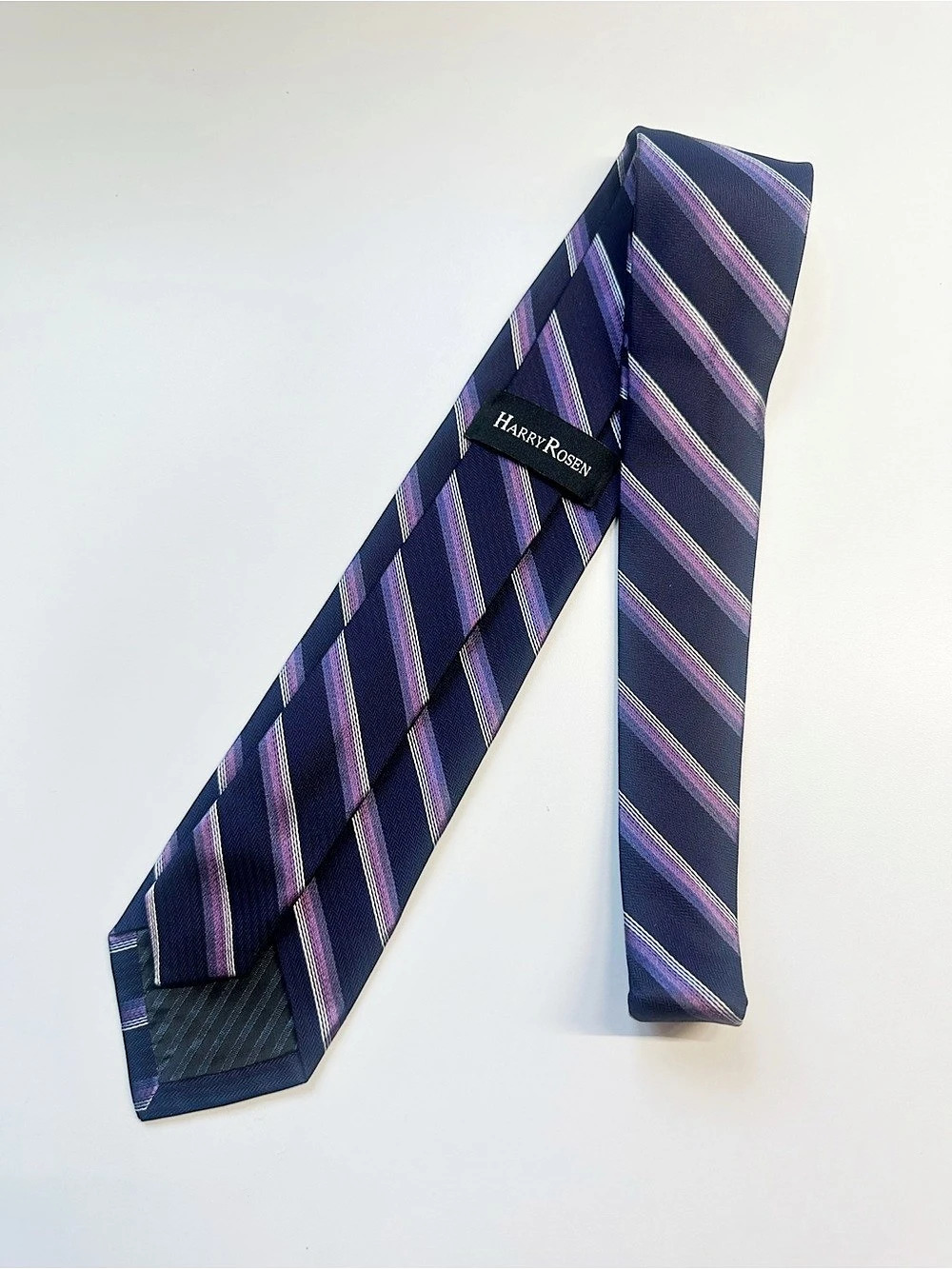 Harry Rosen Men's Striped Tie in Purple & Black Like New